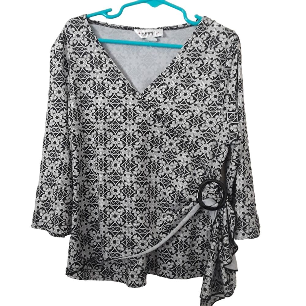 Amy Byer Faux Wrap Top